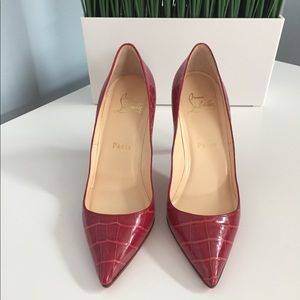 NIB Christian Louboutin Pink Croc Pigalle